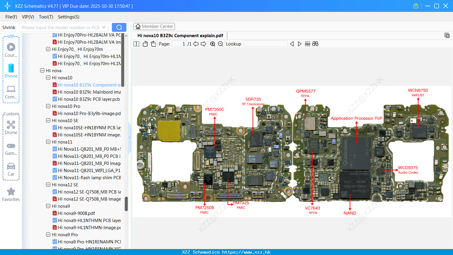 Huawei Hi Nova10 B3Z9c Component Explain